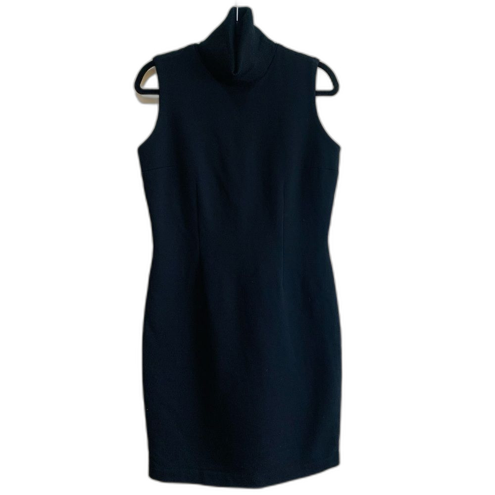 Moda International Wool Blend Elegant Black Sleeveless turtleneck Dress size 10